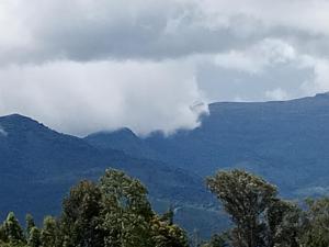 尼耶利MT. KENYA PALACE的享有云层和树木的山脉美景