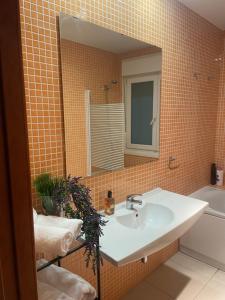 韦尔瓦CALLE MARINA的一间带水槽和镜子的浴室