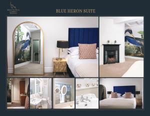 基尔肯尼Market Slip House的卧室照片拼贴,卧室里有蓝色的英雄套房