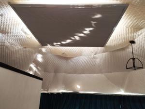 蒙泰韦尔德哥斯达黎加Glamping Karl的天花板在光线充足的房间内
