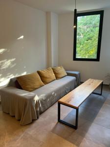 布宜诺斯艾利斯4919 SOHO LIVE - Palermo Soho Apartments的带沙发和木桌的客厅
