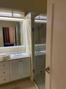 RichmondOasis @ Richmond Estate - Ocho Rios - St Ann的一间带水槽、淋浴和镜子的浴室