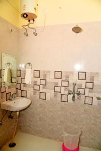 萨瓦伊马多普尔Ranthambhore Tiger Niwas的一间带水槽和镜子的浴室