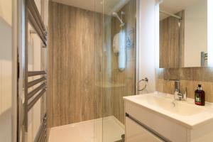 贝图瑟科伊德艾伯康威别墅酒店的一间带水槽和淋浴的浴室