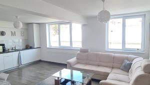 瓦特拉多尔内Apartament In Inima Dornei的客厅配有沙发和桌子