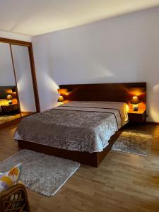 阿威罗Areal da Ria的一间卧室配有一张床和两块地毯