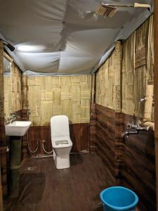 Baahor Ghar - Kaziranga的一间带卫生间和水槽的浴室