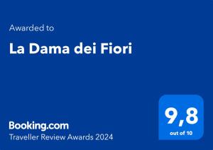 维梅尔卡泰La Dama dei Fiori的带有单词的蓝色屏幕 德拉德尔夫尔公寓
