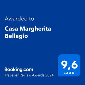 贝拉吉奥Casa Margherita Bellagio的手机的屏幕,手机的文本被授予casa margherita