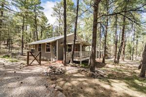 鲁伊多索Miles Hacienda: Beautifully Remodeled, Centrally Located Ruidoso Cottage的森林中间的小房子