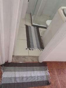 里约热内卢studio的带淋浴的浴室和地毯。