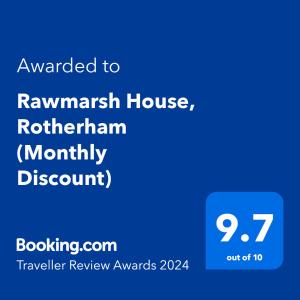 罗瑟勒姆Rawmarsh House, Rotherham for Contractors, Business & families -Monthly Discount的一部手机的屏幕,上面有给罗森纳姆的通话文本