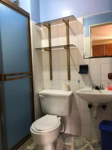 MéridaConfortable Apartamento的一间带卫生间和水槽的浴室