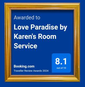 福尔巴克Love Paradise by Karen's Room Service的一张画面上标有符号的画面