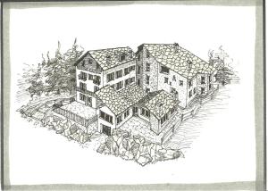 科涅Hotel Locanda Grauson的房屋画图的图象