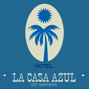 Barrio NuevoLA CASA AZUL DE SAMARA的棕榈树酒店标志