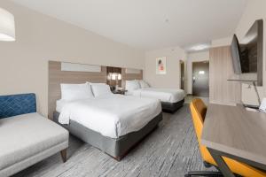 埃德蒙顿南埃德蒙顿智选假日套房酒店的酒店客房设有两张床和一台平面电视。