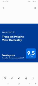 宁平Trang An Pristine View homestay的网站的截图,用升级的词来培训打印视图管理员