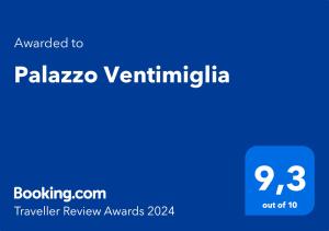 巴勒莫Palazzo Ventimiglia的蓝色长方形,上面写着“原话”