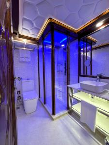 迪拜Overnight Super Yacht - Orchid的一间带水槽和卫生间的浴室