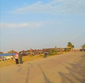 伊斯梅利亚قرية النورس مكتب السعد的一群站在海滩上的人