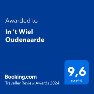 奥德纳尔德In 't Wiel Oudenaarde的手机的屏幕,带有想要输入t willi的文字