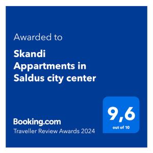 萨尔杜斯Skandi Appartments in Saldus city center的萨卢斯市中心无法获得岛屿预约的屏幕