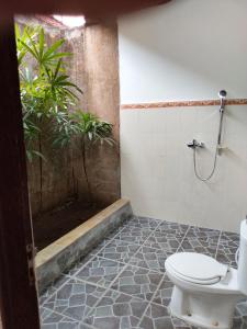 罗威那Bayumantra Bungalows的一间带卫生间和淋浴的浴室