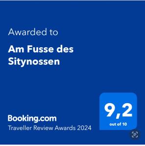 Am Fusse des Sitynossen的证书、奖牌、标识或其他文件