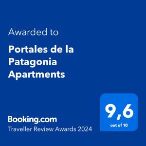 圣卡洛斯-德巴里洛切Portales de la Patagonia Apartments的给巴塔哥尼亚门户的文本的手机截图