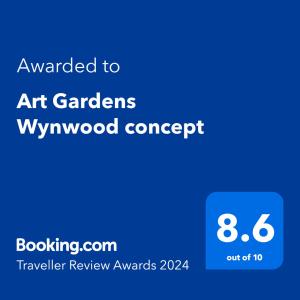 迈阿密Art Gardens Wynwood concept的给艺术花园的文本的手机屏幕上显示的Wynwood