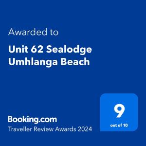 德班Unit 62 Sealodge Umhlanga Beach的无法用于单元僻静的伞形海滩的屏幕