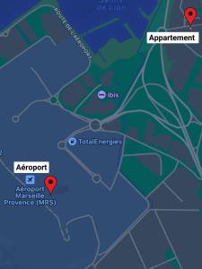 维特罗勒Superbe appart avec Jardin à 2 min de l’Aéroport-4 pers的公寓大致位置的地图