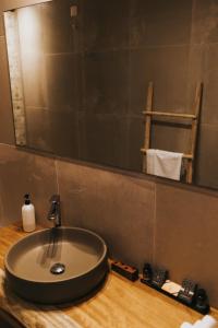 奥伊蒂龙Brazzo di Maina的一间带水槽和镜子的浴室
