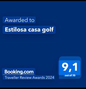戈赖斯Estilosa casa golf的蓝色文本框,包含发送给estella casa golf的电子邮件