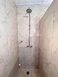 卢萨卡Tranquil Room in Apartment的浴室内配有淋浴和头顶淋浴