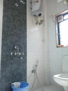 BhogweGovindaashram的带淋浴和卫生间的浴室