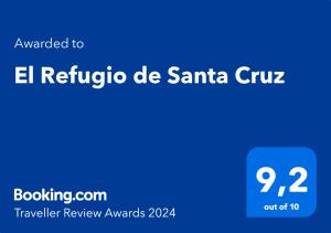 圣克鲁兹El Refugio de Santa Cruz的手机的屏幕,手机的短信发送到el rippico de