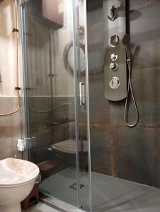 丽都迪奥斯蒂亚Appartamento 50 mt dal mare的带淋浴和卫生间的浴室