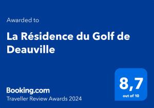 多维尔La Résidence du Golf de Deauville的蓝色矩形与弹性词 吉特布尔公寓