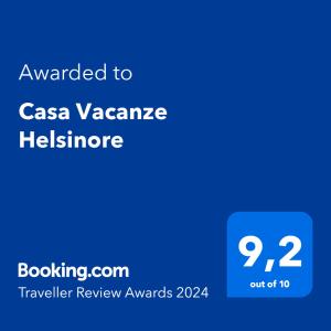 圣雷莫Casa Vacanze Helsinore的手机的屏幕,手机的文本被授予casa vazaaza