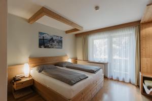 布伦纳山口附近马特赖马特雷公园酒店的一间卧室设有一张床和一个大窗户