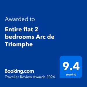 布加勒斯特Arc de Triomphe BlissBoutique的给整间公寓卧室的文本的电话的屏幕截图是dc