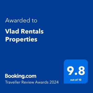 沃伦塔里Vlad Rentals Properties的手机的屏幕,上面有给出租视频的文本