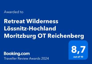 Retreat Wilderness Lössnitz-Hochland Moritzburg OT Reichenberg的证书、奖牌、标识或其他文件