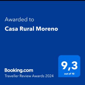 塞特尼尔Casa Rural Moreno的给csa对手莫兰卡的手机短信