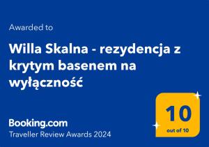 别尔斯克-比亚拉Willa Skalna - rezydencja z krytym basenem na wyłączność的一个手机的截图,上面有想要winka yakka re的文字