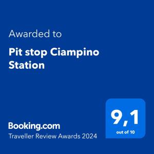 钱皮诺Pit stop Ciampino Station的手机的截图,文本升级到pt停止的gimento站