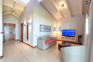 Ambondrona棕榈滩度假村及Spa的带沙发和平面电视的客厅