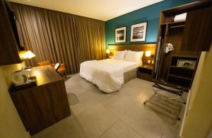 里约布兰科Diff Hotel的酒店客房,配有床和电视